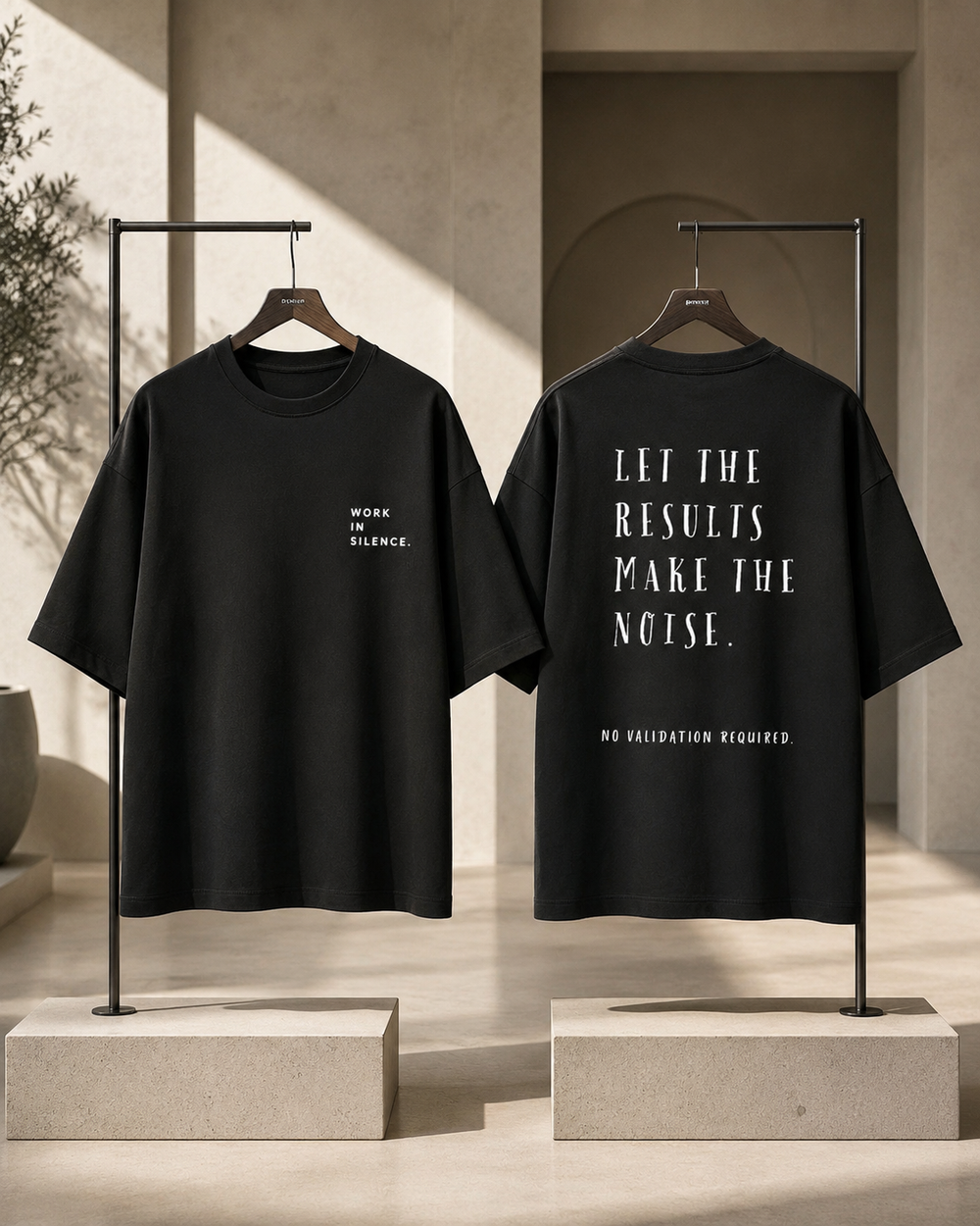 Work In Silence Oversized Tee — Dark Pack