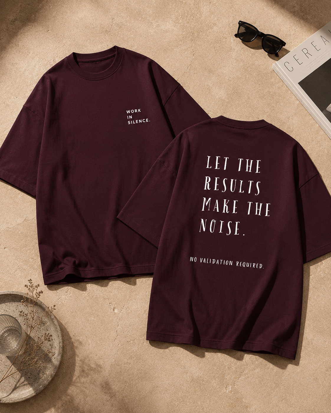 Work In Silence Oversized Tee — Dark Pack