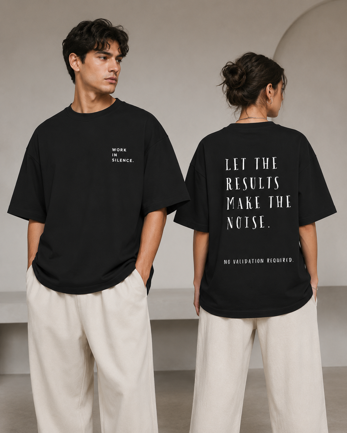 Work In Silence Oversized Tee — Dark Pack