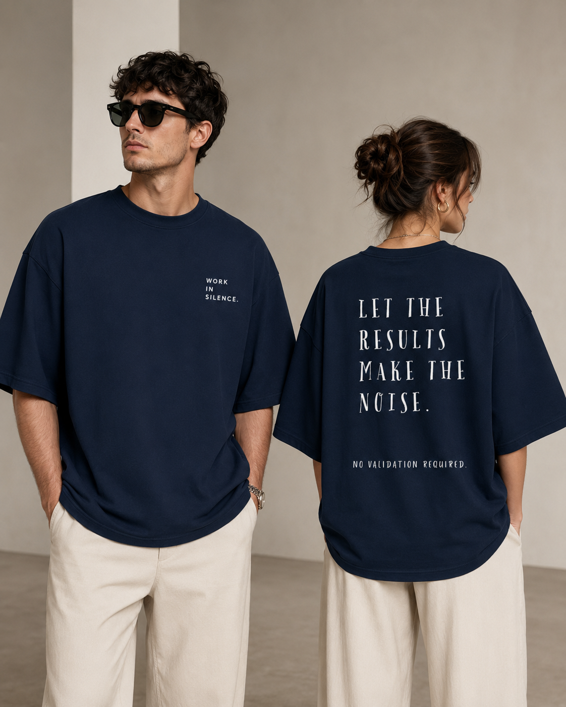Work In Silence Oversized Tee — Dark Pack