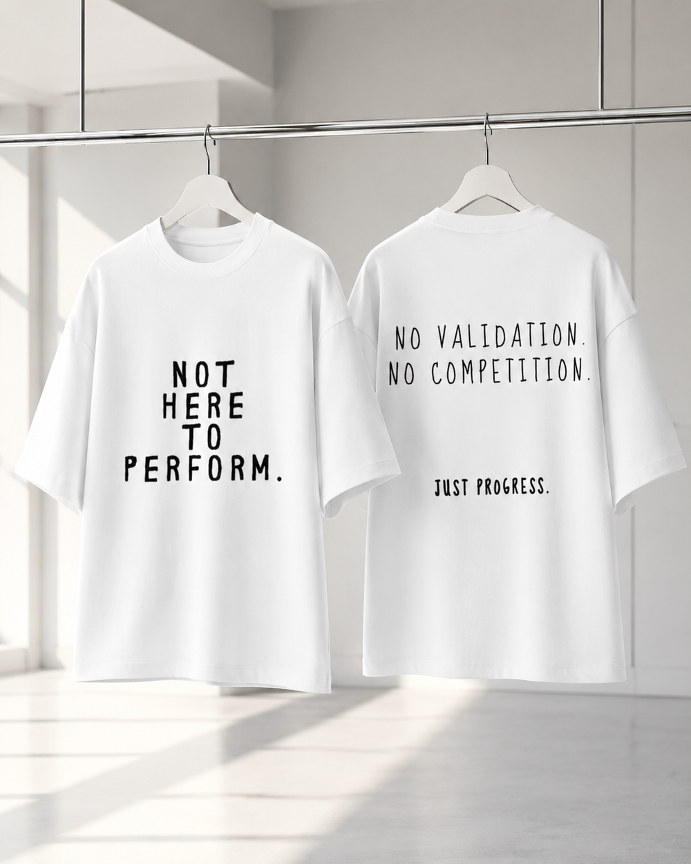 Not Here To Perform Oversized Tee — Light Pack