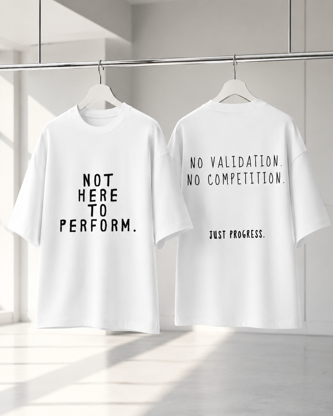 Not Here To Perform Oversized Tee — Light Pack