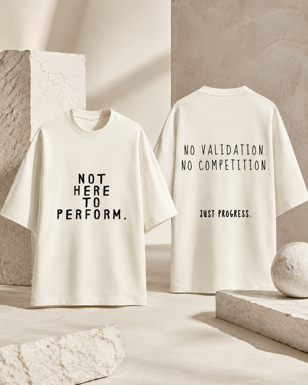 Not Here To Perform Oversized Tee — Light Pack