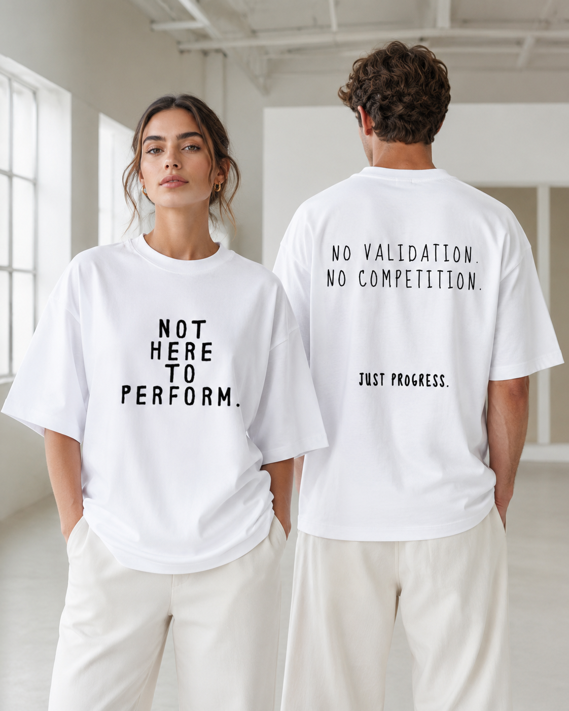 Not Here To Perform Oversized Tee — Light Pack