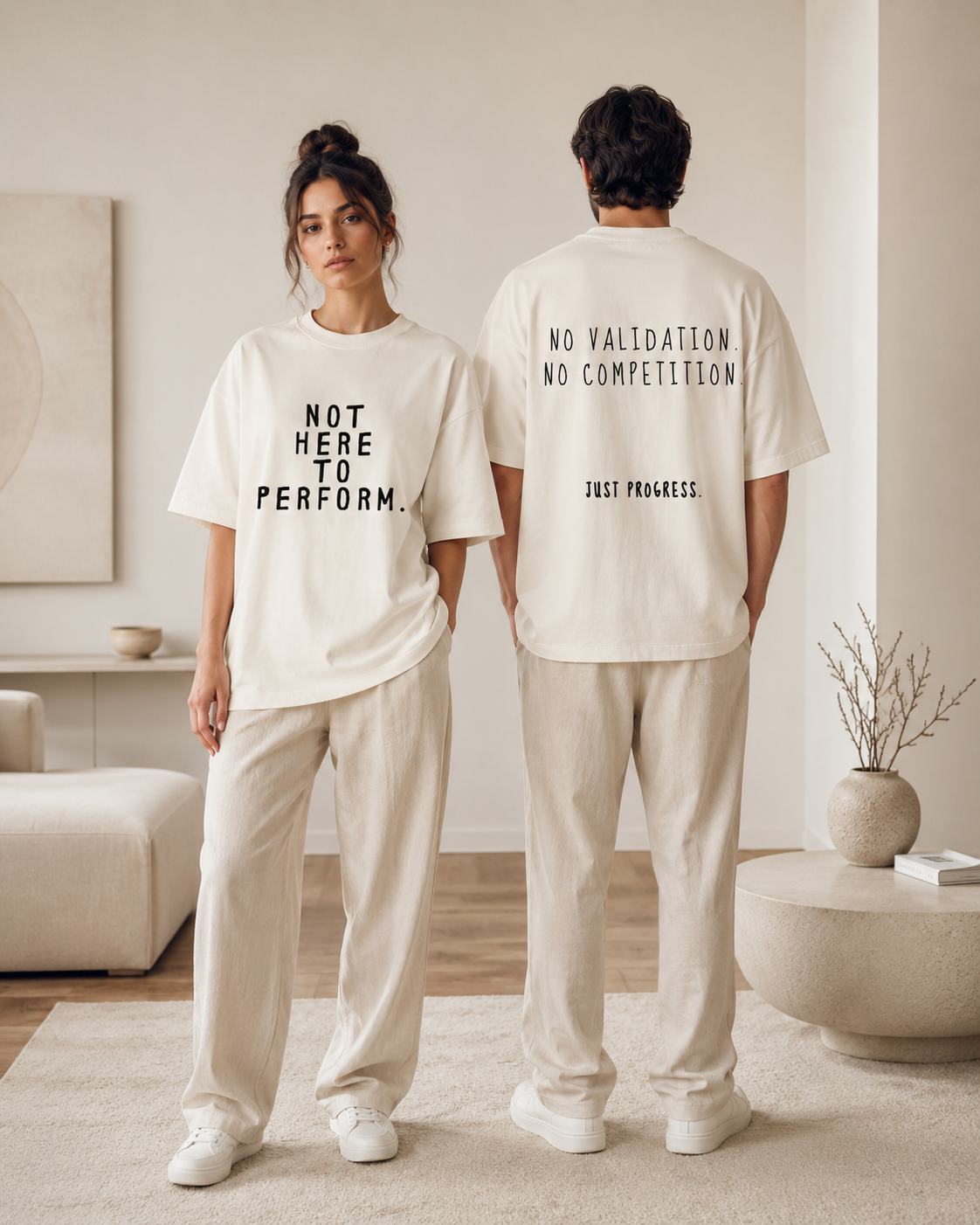 Not Here To Perform Oversized Tee — Light Pack